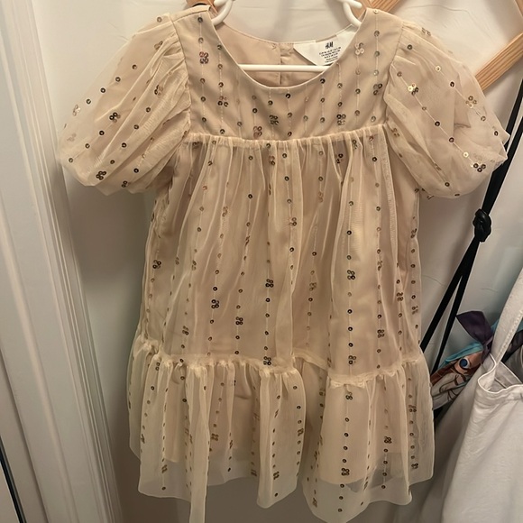 Cream and gold tulle H&M dress - Picture 1 of 4